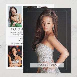 Convites Modelo Ator Pro 5.5x7.5 Comp Zed Card 7 Photo