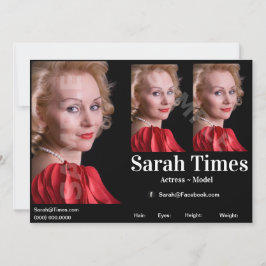 Convites Modelo Ator Zed Headshot Comp Modelo