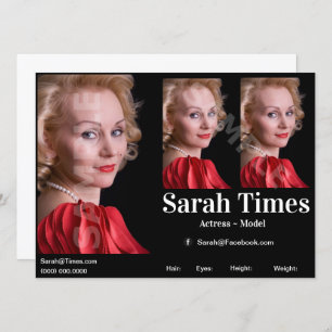 Convites Modelo Ator Zed Headshot Comp Modelo