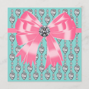 Convites Modelo Azul-Convite de festas cor-de-rosa