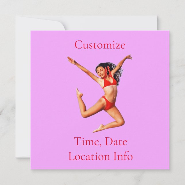 Convites Modelo Bikini Dançando Thunder_Cove (Frente)