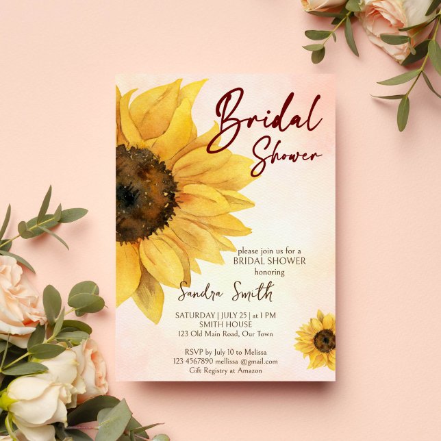 Convites Modelo chá de panela (Sunflower fall bridal shower invitation template instant download floral bridal shower invitations)