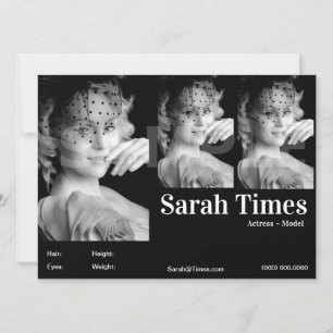 Convites Modelo Comp de Captura de Cabeça de Ator e Modelo