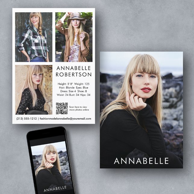 Convites Modelo Comp de Modelo de Código QR de Foto da Mode (Customize to change background color, text size or text style. Available for prints and download.)