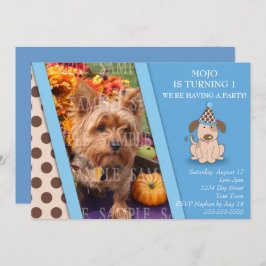 Convites Modelo da foto do partido do filhote de cachorro