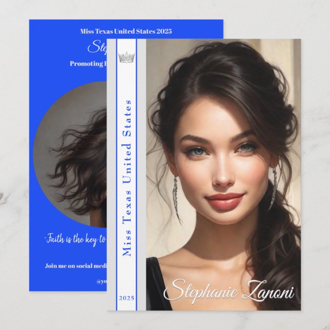 Convites Modelo da Placa Autografada do Sash Pageant (Frente/Verso)