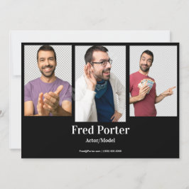 Convites Modelo da placa Comp de 4 fotografar ator masculin