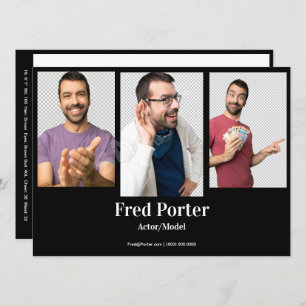 Convites Modelo da placa Comp de 4 fotografar ator masculin