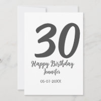 modelo de 30º aniversário preto com nome data ano