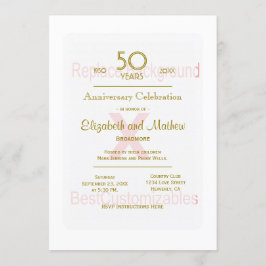 Convites Modelo de 50º Aniversário