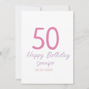 Convites modelo de 50º aniversário adicionar nome data ano 