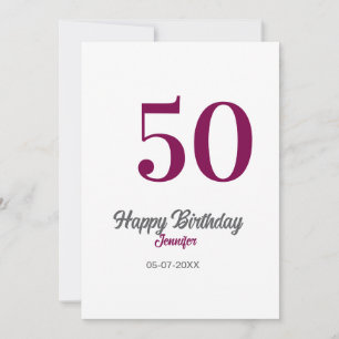Convites modelo de 50º aniversário adicionar nome data ano 