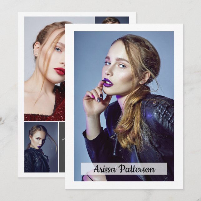 Convites Modelo de 5 Fotografias de 2 lados Ator 5x7 Comp/Z (Frente/Verso)