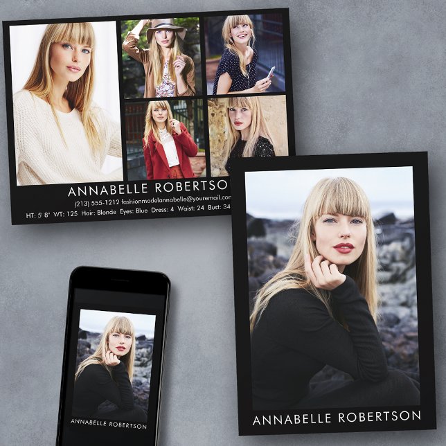 Convites Modelo de 6 fotos modernas e placa de vídeo do ato (Customize to change background color, text size or text style. Available for prints and download.)