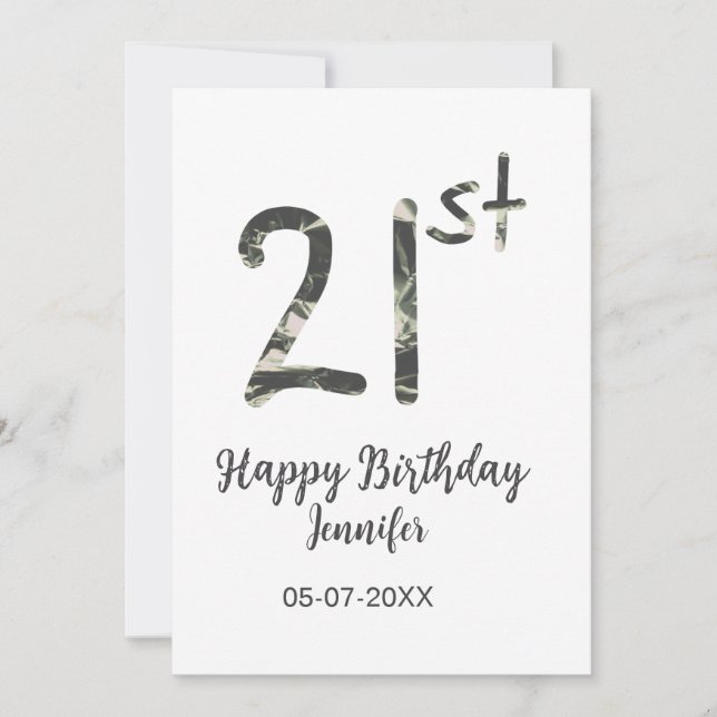 Convites modelo de aniversário de 21 anos adicionar nome da (Frente)