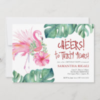 Modelo de aniversário de 30 anos tropical