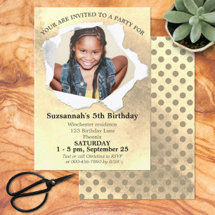 Convites Modelo de Aquarela Personalizada em Forma de Punch