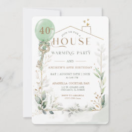 Convites Modelo de Aquecimento de Casa e Aniversário