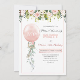 Convites Modelo de Aquecimento e Aniversário Rosa