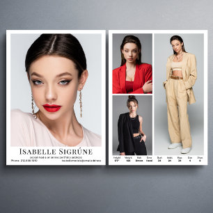 Convites Modelo de Ator 4 Foto 5.5x7.5 Modelo de placa comp