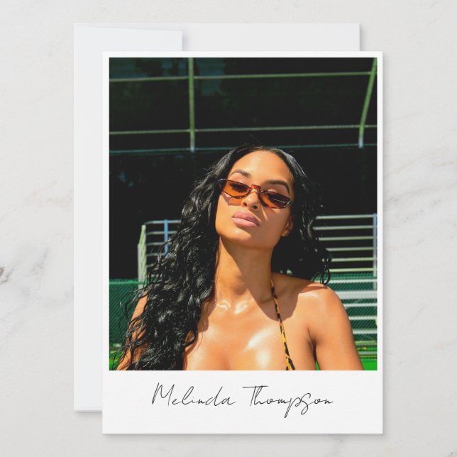 Convites Modelo de Ator Modelando Influenciador de Foto da  (Frente)