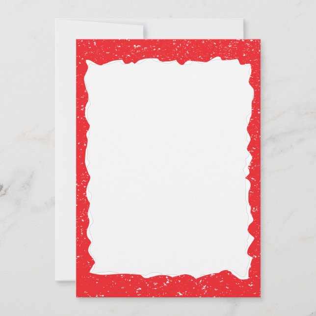Convites Modelo de Borda Personalizada de Papel Vermelho Vi (Frente)