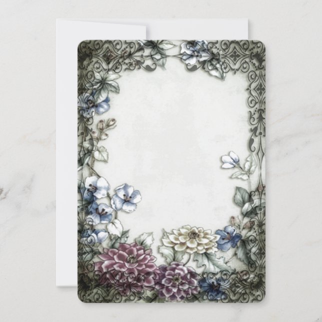 Convites Modelo de Borda Vintage Gótica (Frente)