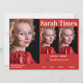 Convites Modelo de Captura de Cabeça de Ator e Modelo