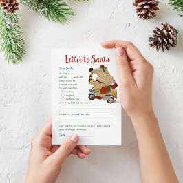 Convites Modelo de Carta de Natal para o Urso Santa Claus