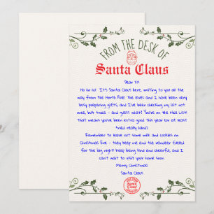 Convites Modelo de Carta de Papai Noel Editável Imprimível