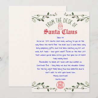 Convites Modelo de Carta de Papai Noel Editável Imprimível