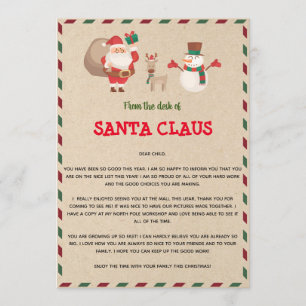 Convites Modelo de Carta do Papai Noel