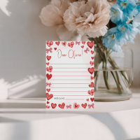 Modelo de Carta Imprimível Sweetheart para Criança