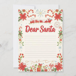 Convites Modelo de Carta para o Papai Noel Natal para Cri