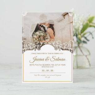 Convites Modelo de casamento com monograma personalizável c
