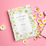 Convites Modelo de casamento das flores da margarida selvag<br><div class="desc">Flores de margarida selvagem com sujeira de aquarela clara convite para casamento com código QR RSVP,  apenas adicione seu endereço de url e zazzle irá gerar seu código</div>