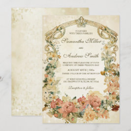 Convites Modelo de Casamento de Flores Silvestres Antigas