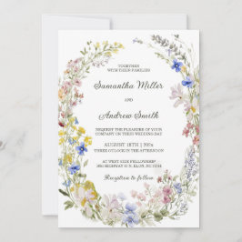 Convites Modelo de Casamento de Flores Silvestres Rústicas
