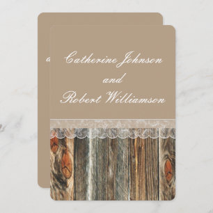 Convites Modelo de Casamento Personalizado de Barnwood e Lo