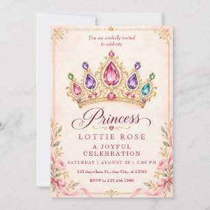 Convites Modelo de Celebração de Aniversário com Coroa de C