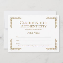 Convites Modelo de Certificado de Autenticidade Editável