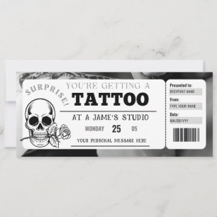 Convites Modelo de Certificado de Presente de Tatuagem Pess