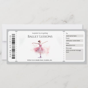 Convites Modelo de Certificado de Presente para Aula de Bal