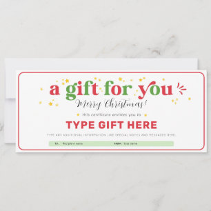 Convites Modelo de Certificado de Vale-Presente de Natal Pe