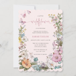 Convites Modelo de Chá de Bebê de Flores Silvestres Editáve