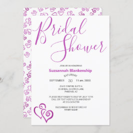 Convites Modelo de Chá de panela de Corações Vinculados a R