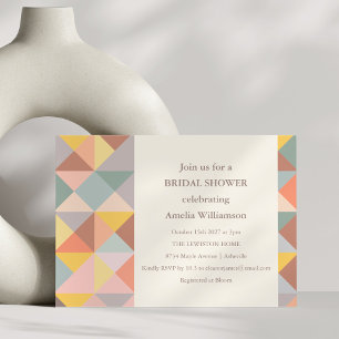 Convites Modelo de Chá de panela de Partido Geométrico Colo