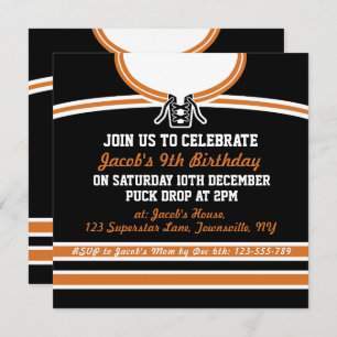 Convites Modelo de Convidados para a Festa de Hóquei em Gel