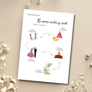 Convites modelo de data de salvamento da semana do casament