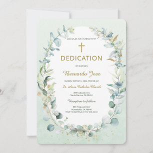 Convites Modelo de Dedicação Verde